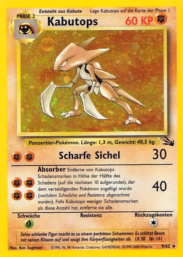 Kabutops 9 — Fossil (German Pokémon TCG card)