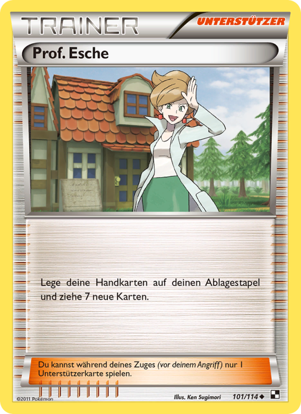 Prof. Esche 101 — Black & White (German Pokémon TCG card)