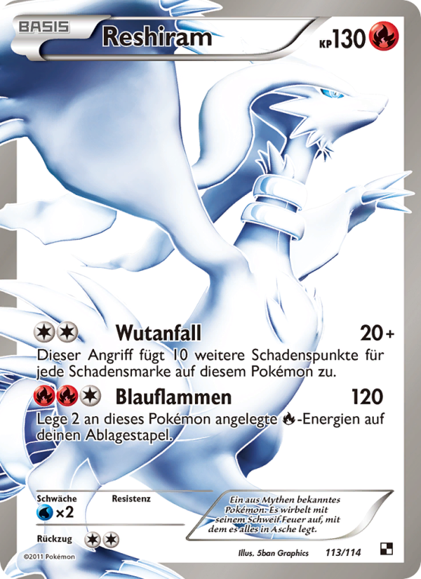 Reshiram 113 — Black & White (German Pokémon TCG card)