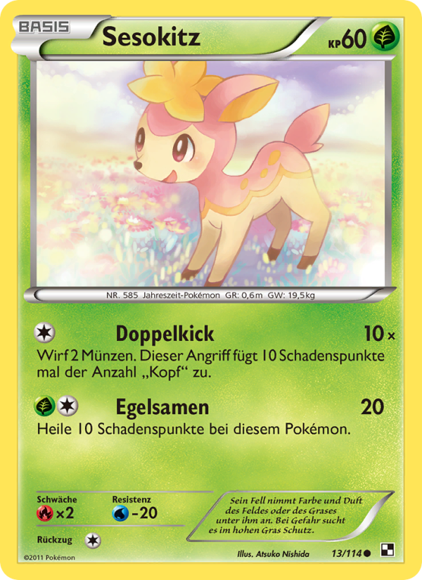 Sesokitz 13 — Black & White (German Pokémon TCG card)