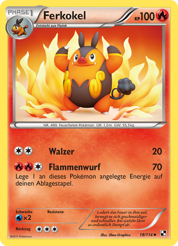 Ferkokel 18 — Black & White (German Pokémon TCG card)