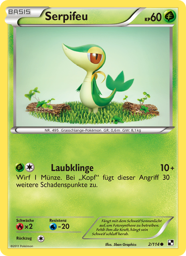 Serpifeu 2 — Black & White (German Pokémon TCG card)