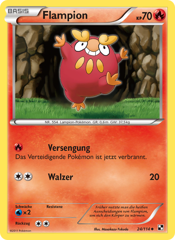 Flampion 24 — Black & White (German Pokémon TCG card)