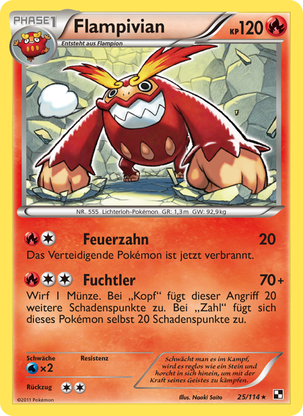 Flampivian 25 — Black & White (German Pokémon TCG card)