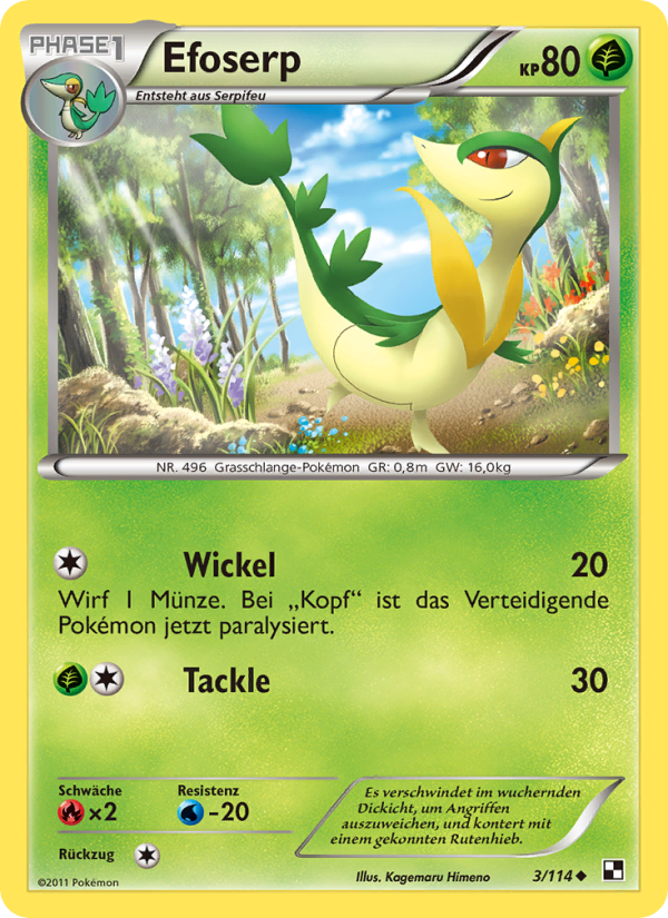 Efoserp 3 — Black & White (German Pokémon TCG card)