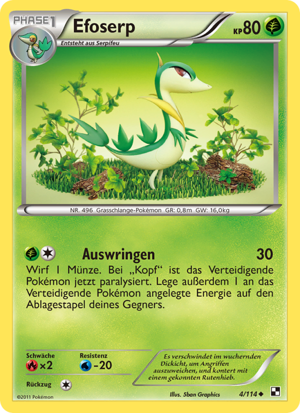 Efoserp 4 — Black & White (German Pokémon TCG card)