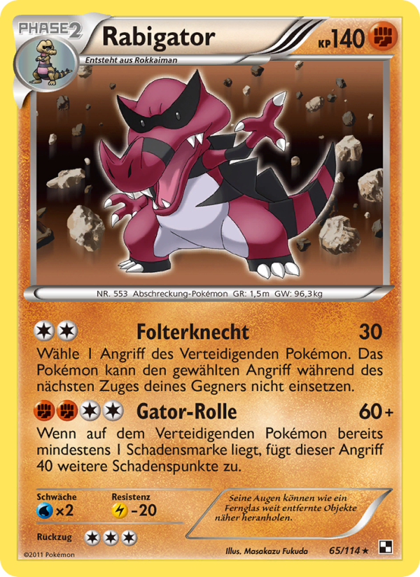 Rabigator 65 — Black & White (German Pokémon TCG card)