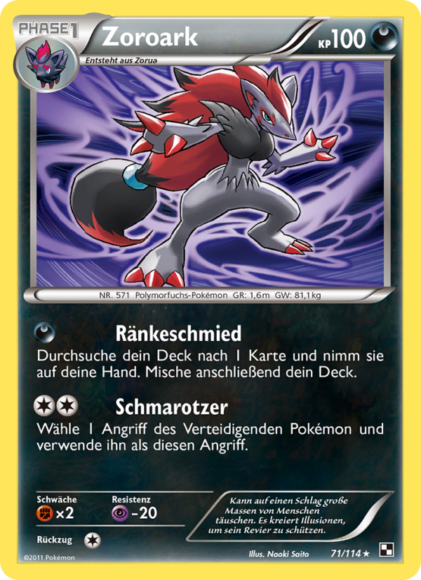Zoroark 71 — Black & White (German Pokémon TCG card)
