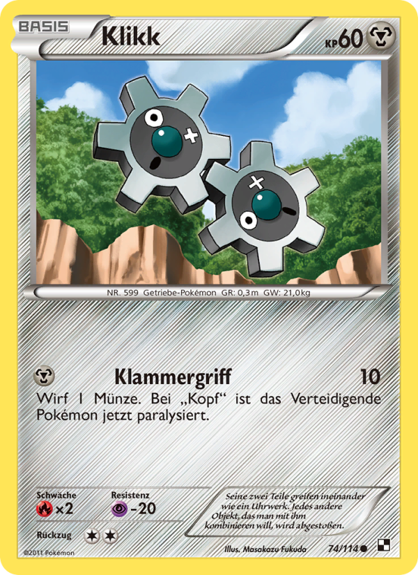 Klikk 74 — Black & White (German Pokémon TCG card)