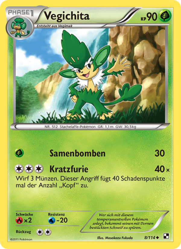 Vegichita 8 — Black & White (German Pokémon TCG card)