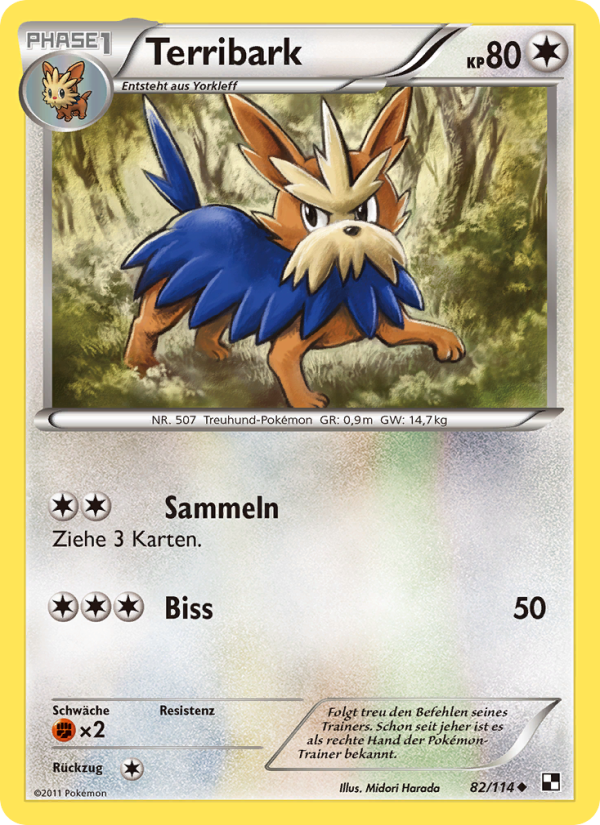 Terribark 82 — Black & White (German Pokémon TCG card)