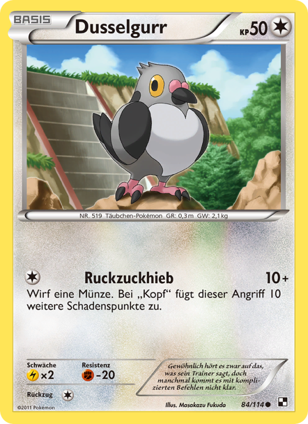 Dusselgurr 84 — Black & White (German Pokémon TCG card)