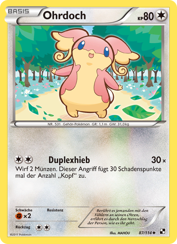 Ohrdoch 87 — Black & White (German Pokémon TCG card)