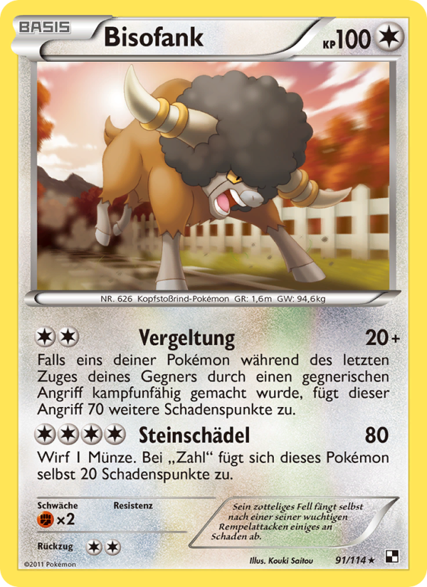 Bisofank 91 — Black & White (German Pokémon TCG card)