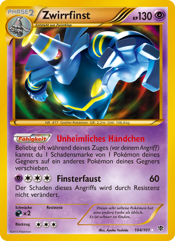 Zwirrfinst 104 — Plasma Blast (German Pokémon TCG card)