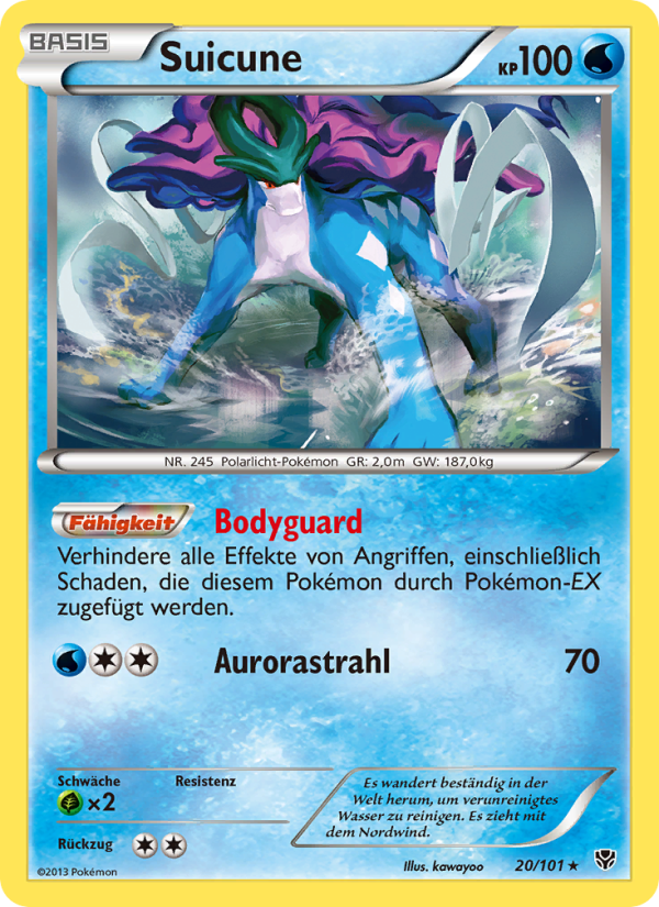 Suicune 20 — Plasma Blast (German Pokémon TCG card)