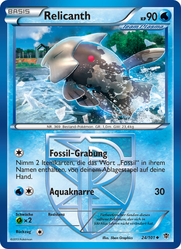 Relicanth 24 — Plasma Blast (German Pokémon TCG card)