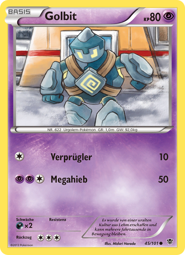 Golbit 45 — Plasma Blast (German Pokémon TCG card)