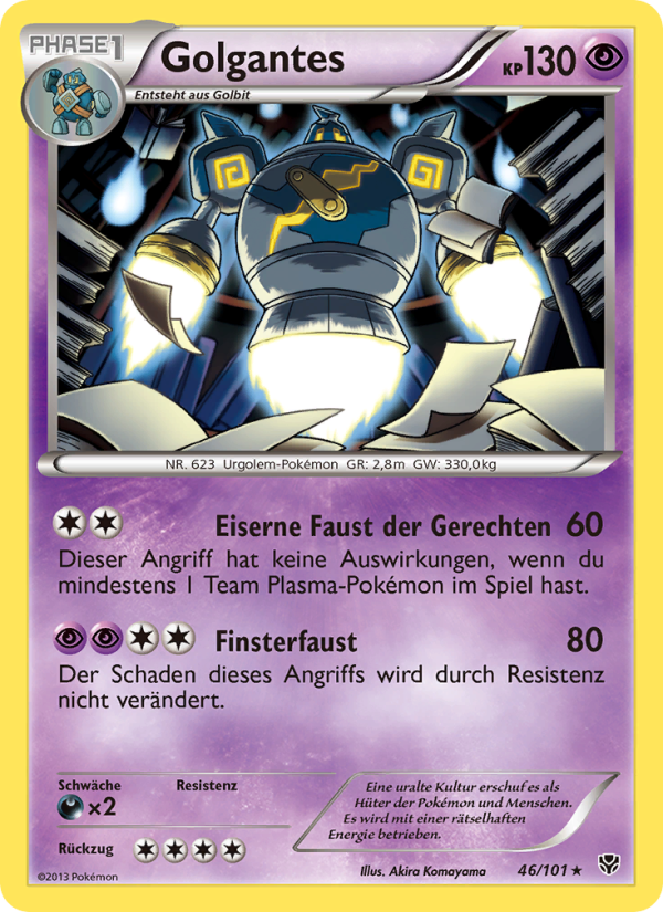 Golgantes 46 — Plasma Blast (German Pokémon TCG card)