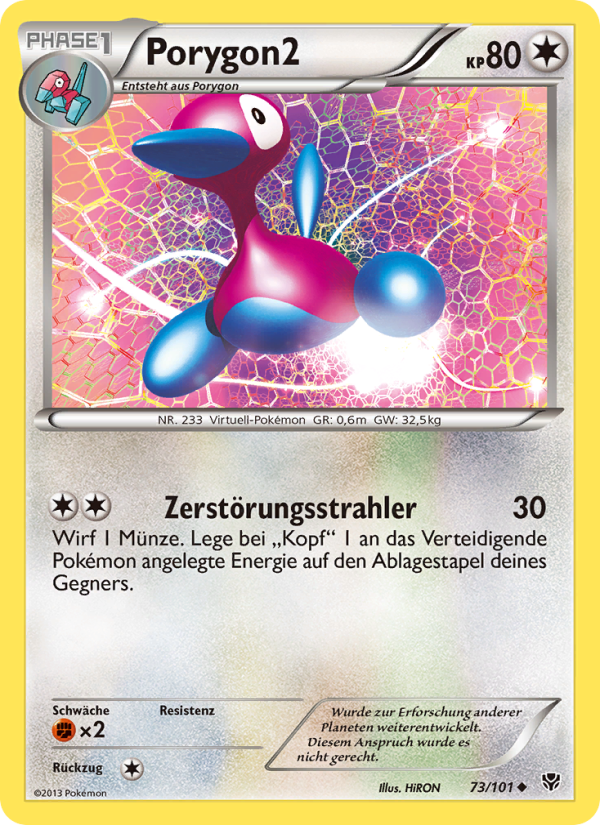 Porygon2 73 — Plasma Blast (German Pokémon TCG card)