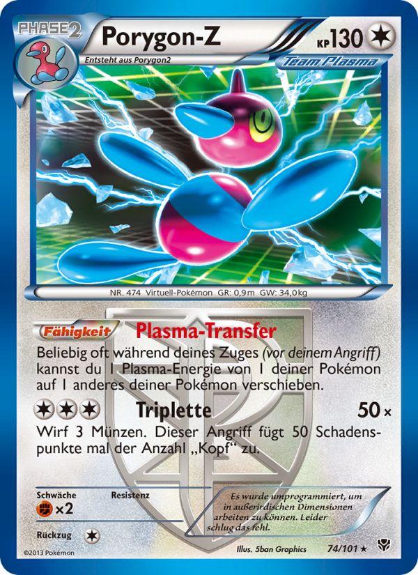 Porygon-Z 74 — Plasma Blast (German Pokémon TCG card)