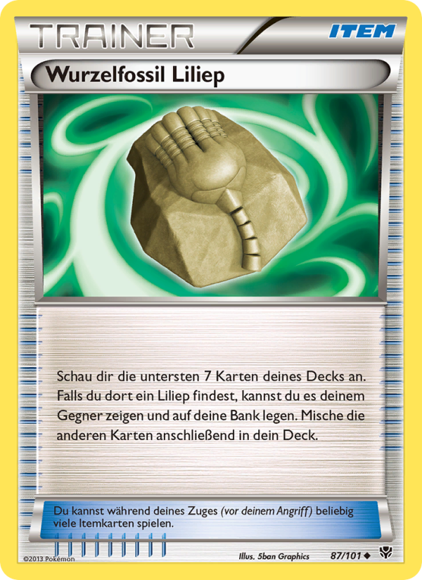 Wurzelfossil Liliep 87 — Plasma Blast (German Pokémon TCG card)