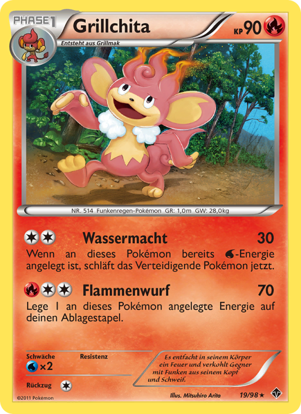 Grillchita 19 — Emerging Powers (German Pokémon TCG card)
