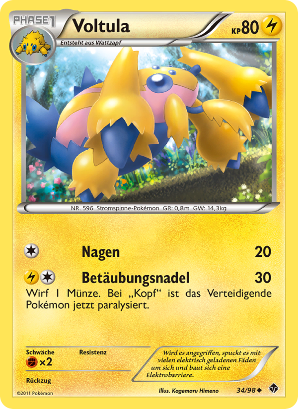 Voltula 34 — Emerging Powers (German Pokémon TCG card)