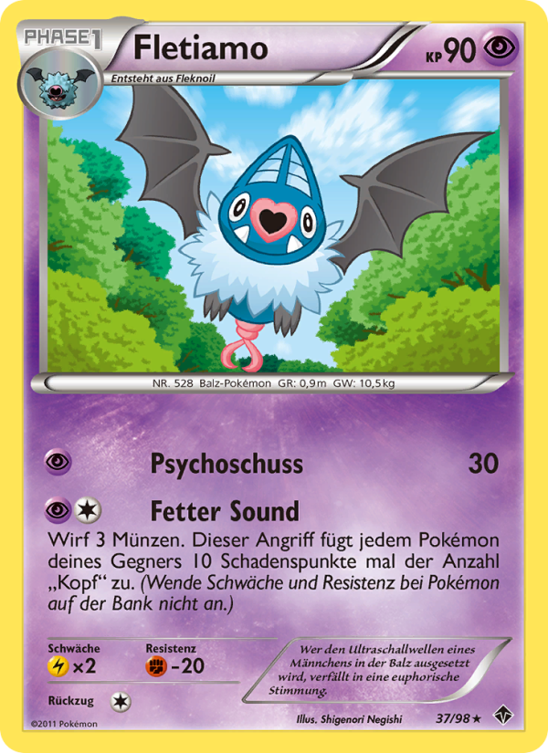 Fletiamo 37 — Emerging Powers (German Pokémon TCG card)