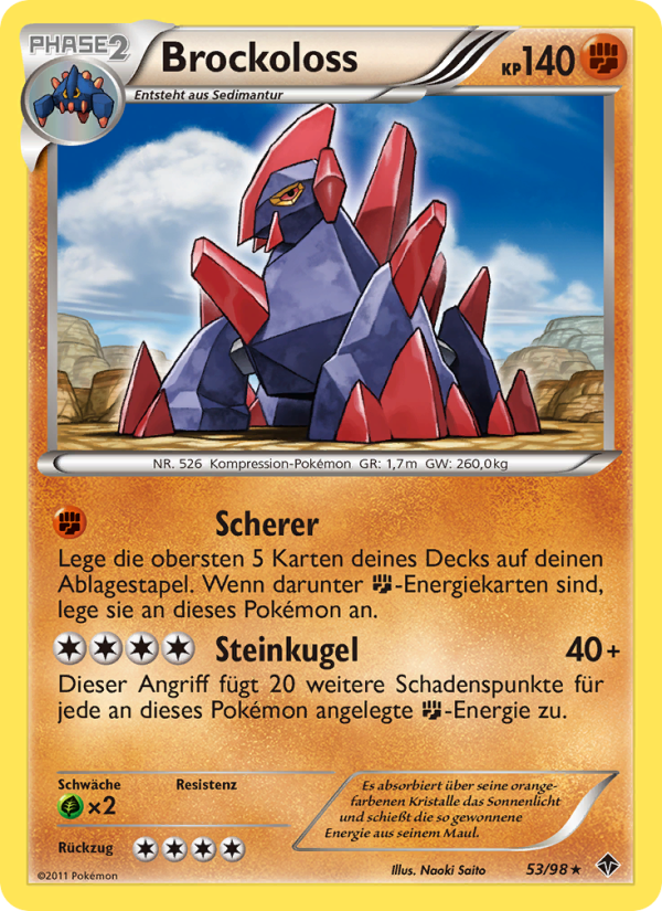 Brockoloss 53 — Emerging Powers (German Pokémon TCG card)
