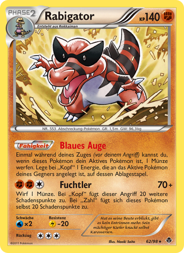 Rabigator 62 — Emerging Powers (German Pokémon TCG card)
