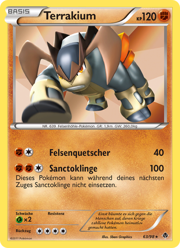 Terrakium 63 — Emerging Powers (German Pokémon TCG card)