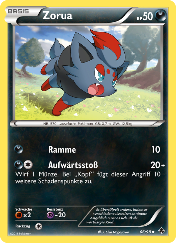 Zorua 66 — Emerging Powers (German Pokémon TCG card)