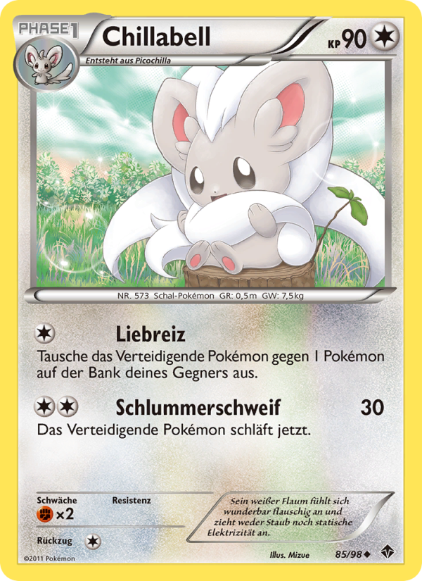 Chillabell 85 — Emerging Powers (German Pokémon TCG card)