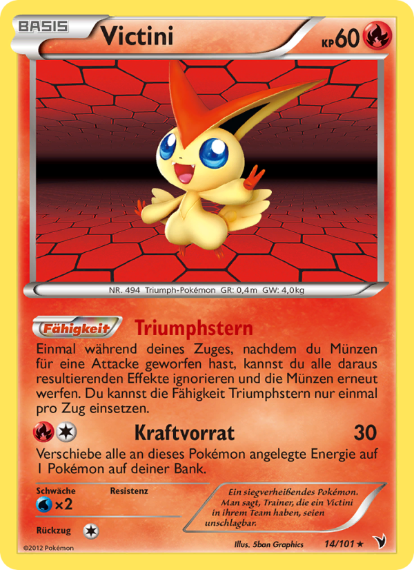 Victini 14 — Noble Victories (German Pokémon TCG card)
