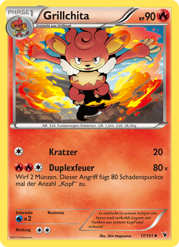 Grillchita 17 — Noble Victories (German Pokémon TCG card)
