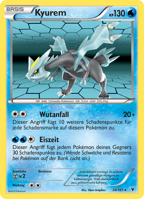 Kyurem 34 — Noble Victories (German Pokémon TCG card)