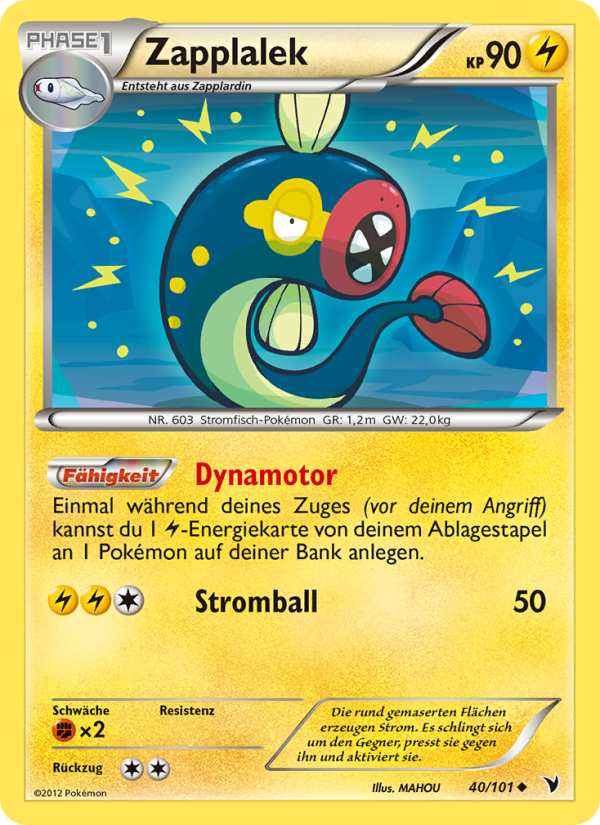 Zapplalek 40 — Noble Victories (German Pokémon TCG card)