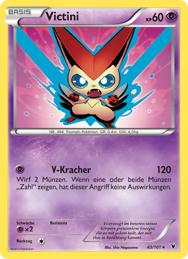 Victini 43 — Noble Victories (German Pokémon TCG card)