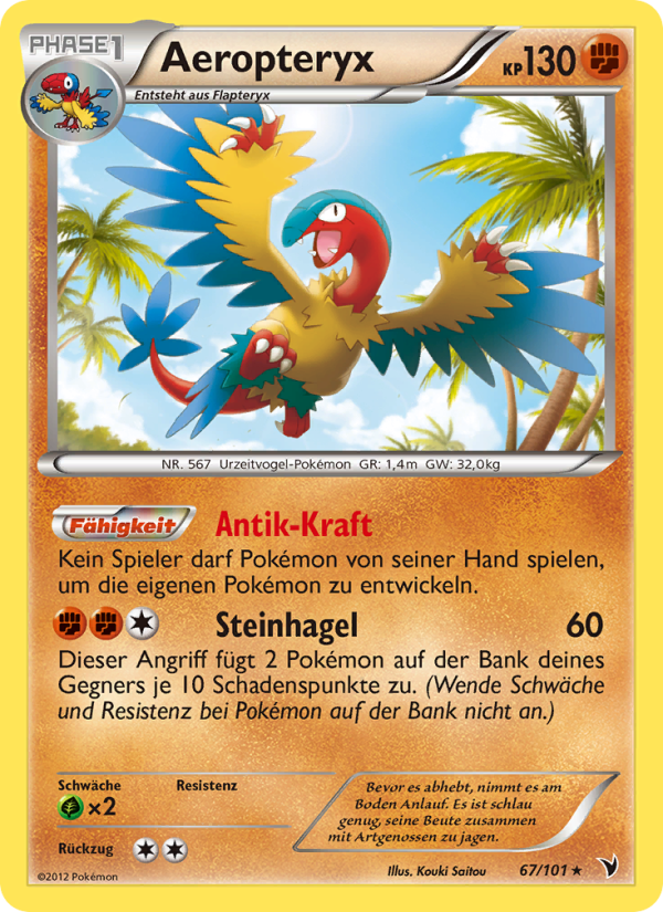 Aeropteryx 67 — Noble Victories (German Pokémon TCG card)