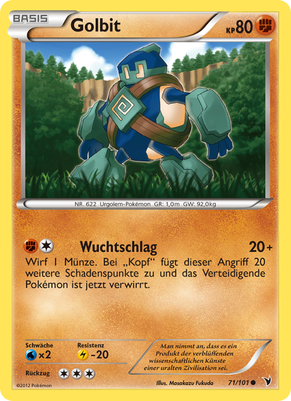 Golbit 71 — Noble Victories (German Pokémon TCG card)