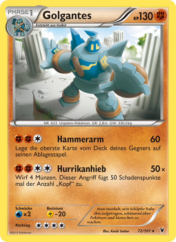 Golgantes 72 — Noble Victories (German Pokémon TCG card)
