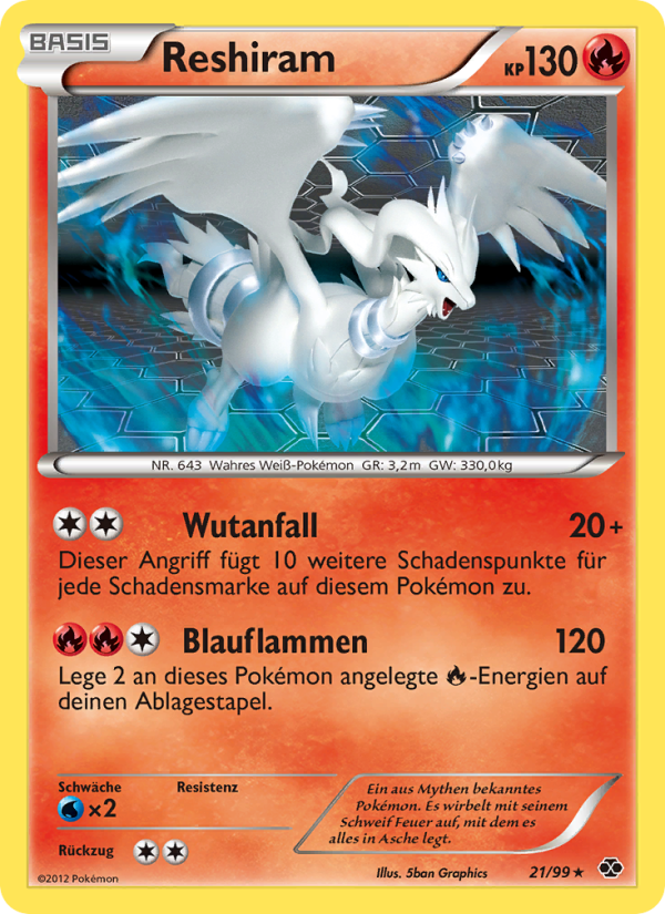 Reshiram 21 — Next Destinies (German Pokémon TCG card)