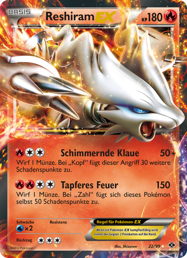 Reshiram-EX 22 — Next Destinies (German Pokémon TCG card)
