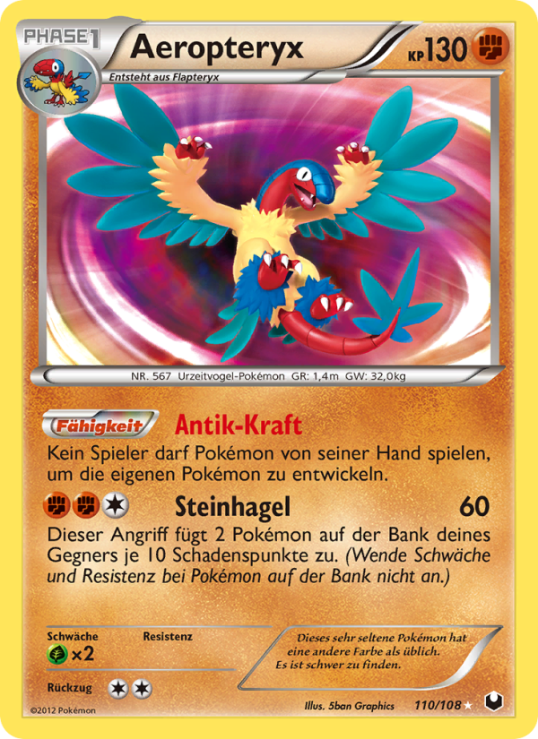 Aeropteryx 110 — Dark Explorers (German Pokémon TCG card)