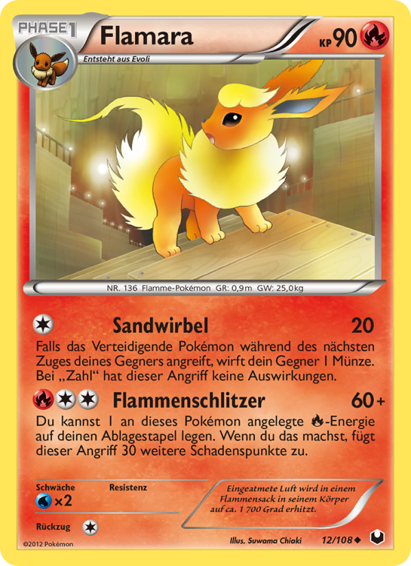 Flamara 12 — Dark Explorers (German Pokémon TCG card)