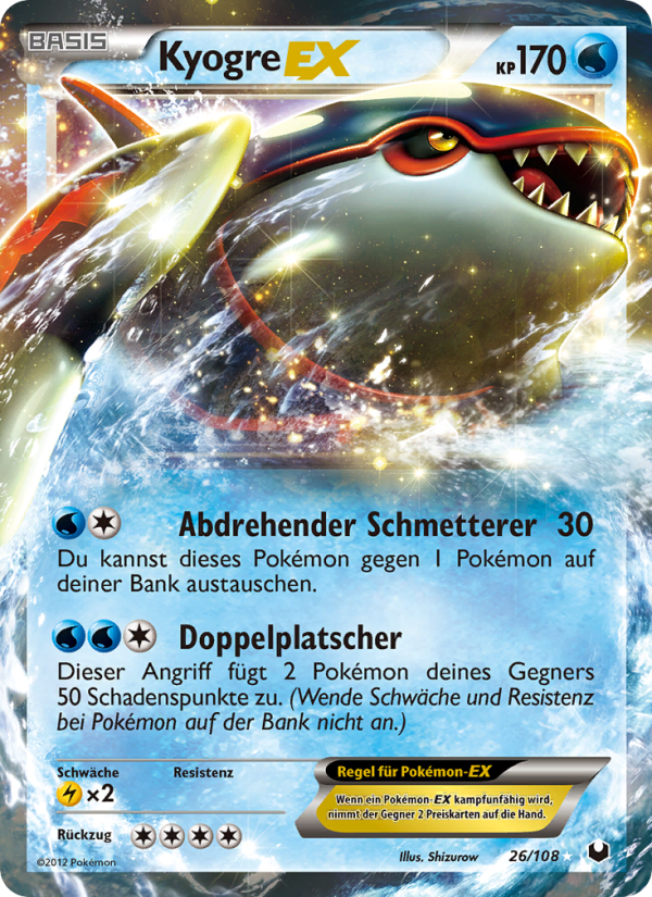 Kyogre-EX 26 — Dark Explorers (German Pokémon TCG card)