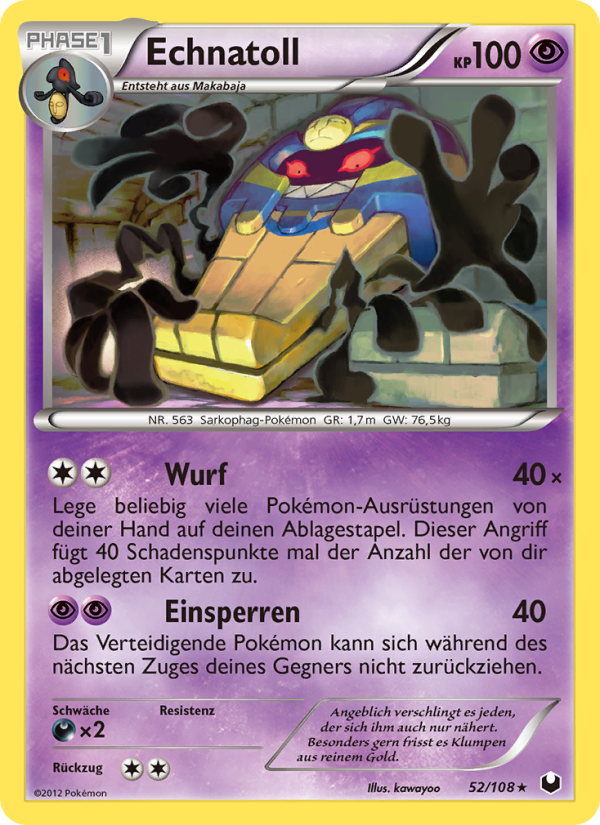 Echnatoll 52 — Dark Explorers (German Pokémon TCG card)