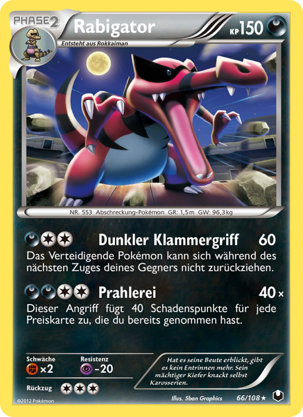 Rabigator 66 — Dark Explorers (German Pokémon TCG card)