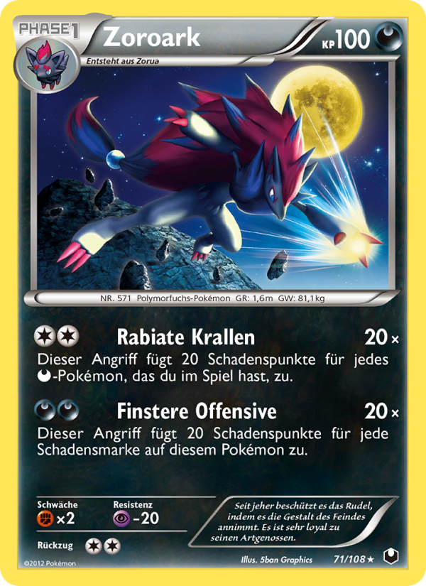 Zoroark 71 — Dark Explorers (German Pokémon TCG card)
